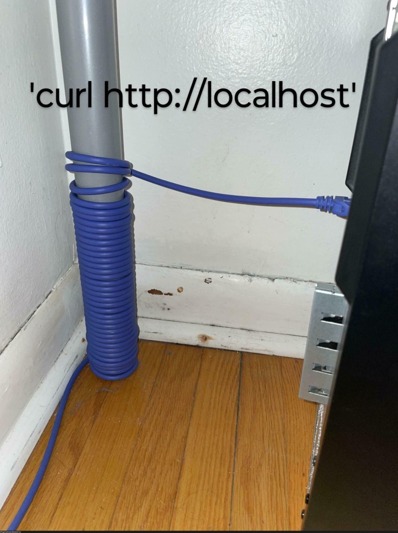 When You Realize "curl http://localhost" Is the Developer's Version of "Hello World"