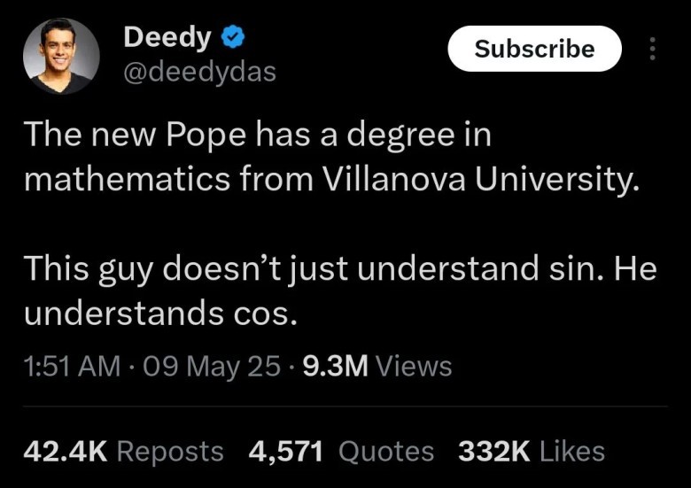 13. This Pope maths meme