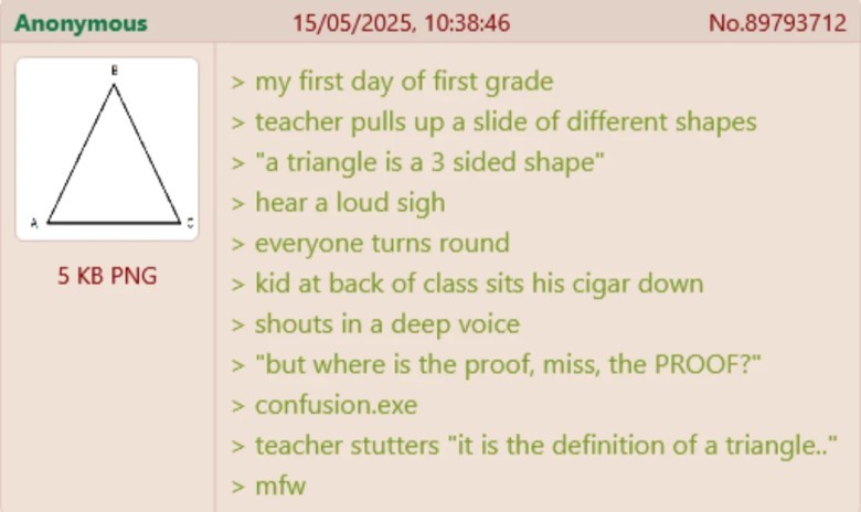 6. "But Where's the Proof?" The Hilarious First Grade Triangle Meme