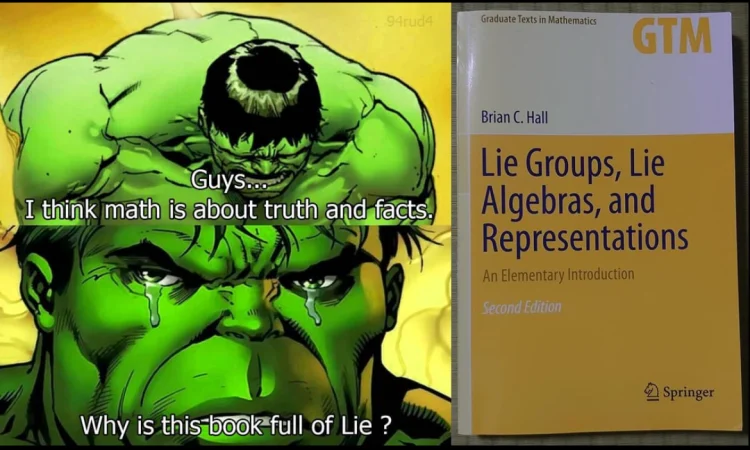 Lie Groups, Lie Algebras, and Representations Springer book meme