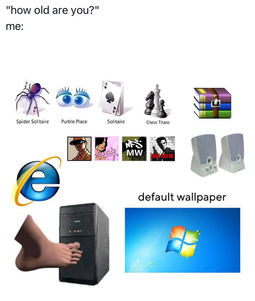 A hilarious take on aging with nostalgic tech and games like Spider Solitaire, Purble Place, and old-school PCs.