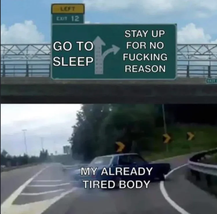 Relatable Meme: Choosing Between Sleep and Staying Up Late
