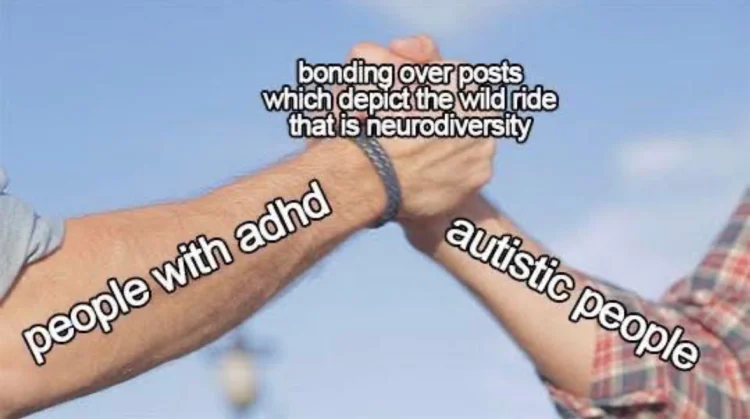 people with adhd vs autistic people meme