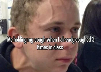 When You Already Coughed 3 Times in Class and Try to Hold the 4th