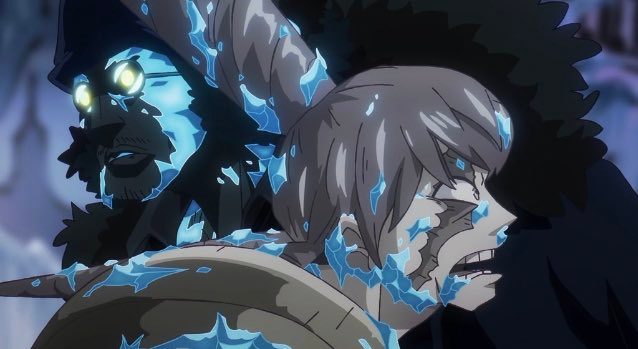 Luffy clashes with Akainu as magma explodes around them