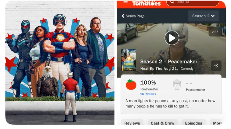 Peacemaker Season 2: 100 % Rotten Tomatoes, Cast, Release, Budget