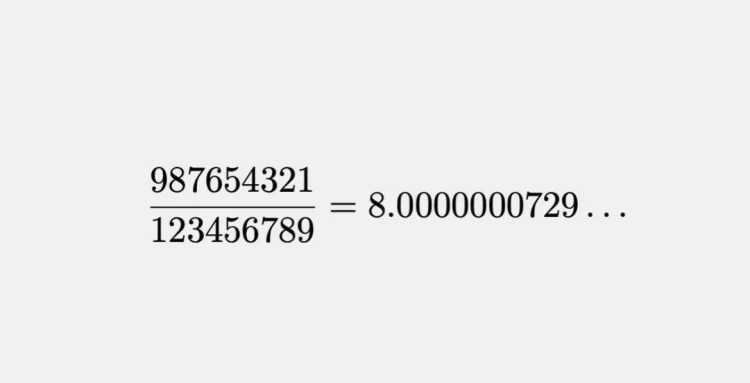 Amazing Number Trick: 8,987,654,321 ÷ 123,456,789