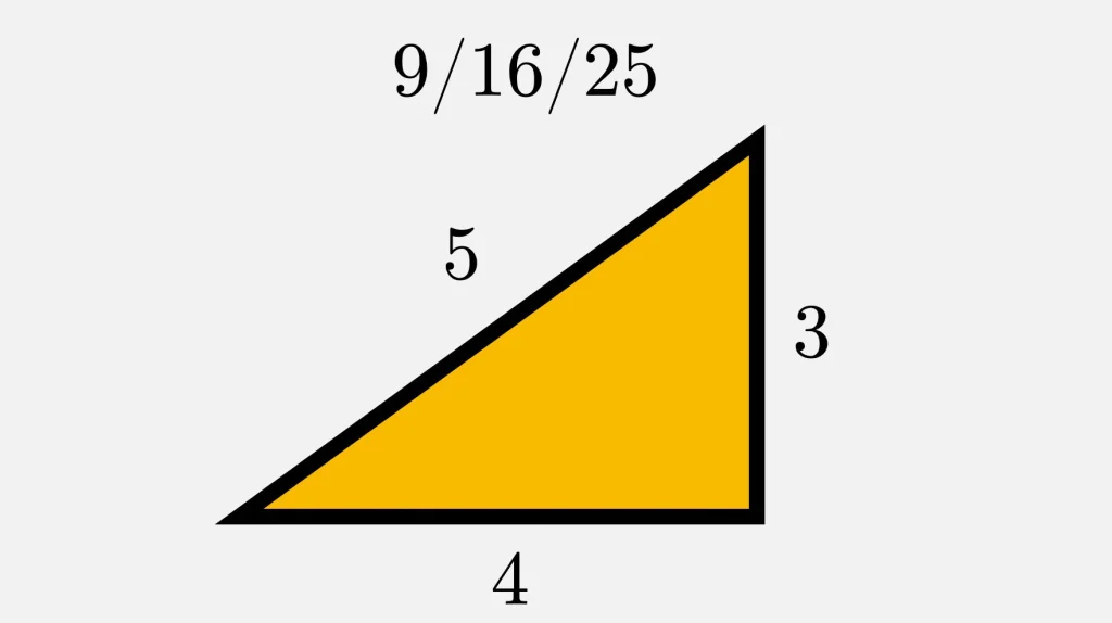 Pythagorean Triple Square Day: 3² + 4² = 5² shown with colorful geometric shapes