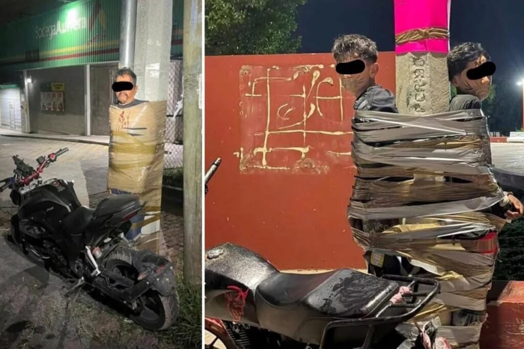 batman vigilante mexico, motorbike theft, vigilante justice mexico, motorcycle thieves captured, masked crime fighter, mexican crime prevention, vehicle theft enforcement