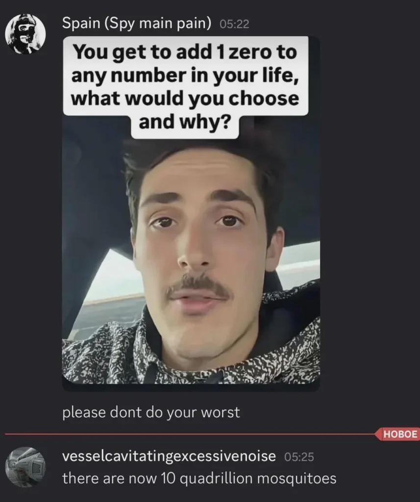 Man asks viewers to add a zero to any number, reply jokes about 10 quadrillion mosquitoes