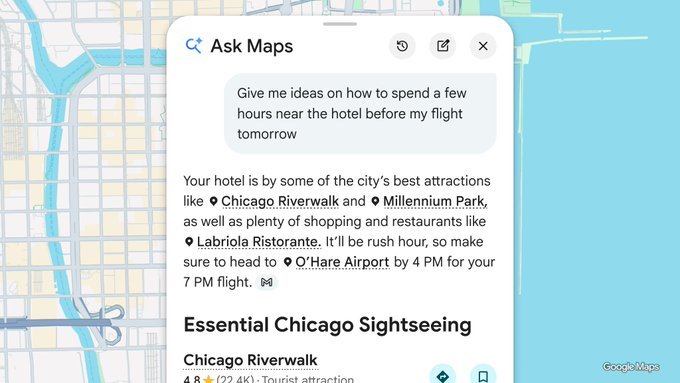 Google is integrating its Personal Intelligenceengine into Ask Maps, starting with Gmail.