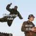 High-resolution meme showing a soldier labeled 'L'hospital rule' jumping down to attack a guard labeled 'infinity/infinity, 0/0' holding a rifle