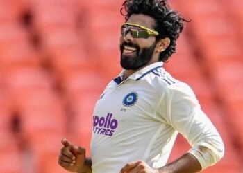 Ravindra Jadeja celebrates reaching 350 Test wickets for India against Sri Lanka in Galle Test 2026