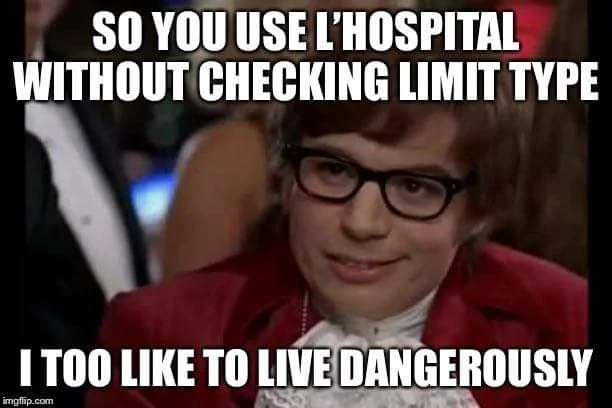 Remember to check before using lhospital