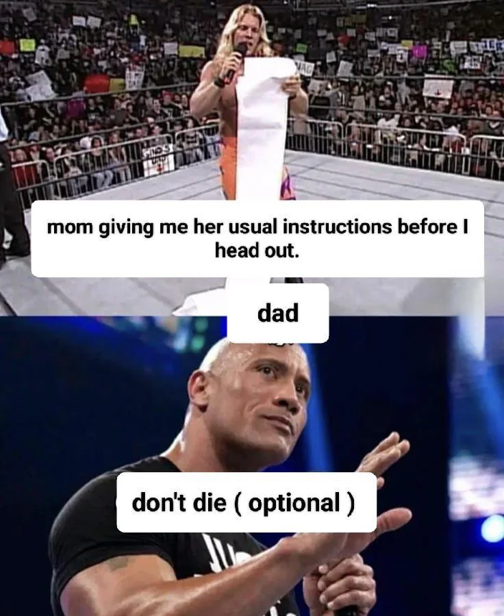 Wrestling list vs The Rock dont die optional meme
