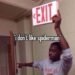 Man holding an exit sign meme reacting to someone saying they do not like Spider-Man