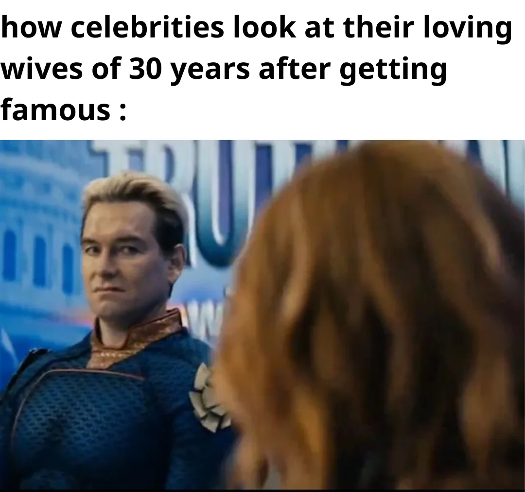 Homelander side eye look celebrity wife meme