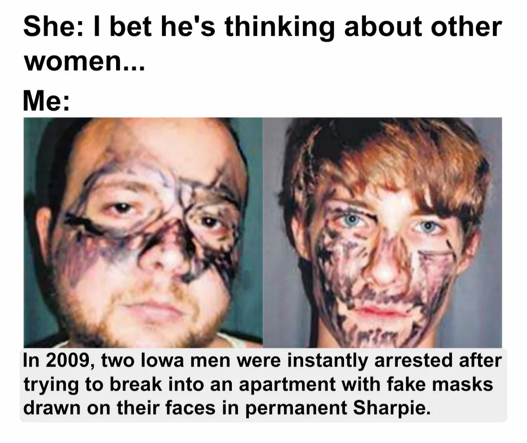 Sharpie mask bank robbers news meme