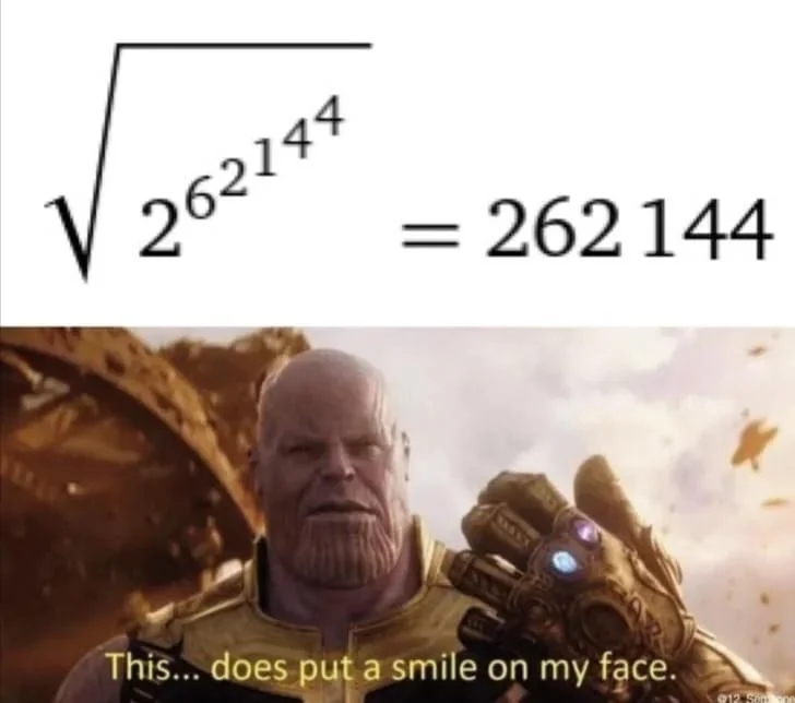 Thanos satisfying math simplification