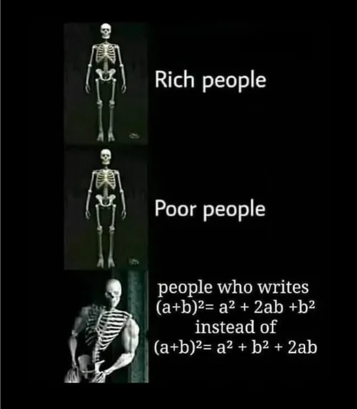 Polynomial expansion buff skeleton meme