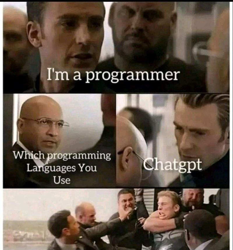 Programmer meme about admitting you use ChatGPT as your programming language