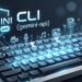 Glowing mechanical keyboard connected to multimodal AI media icons and Gemini API CLI logo