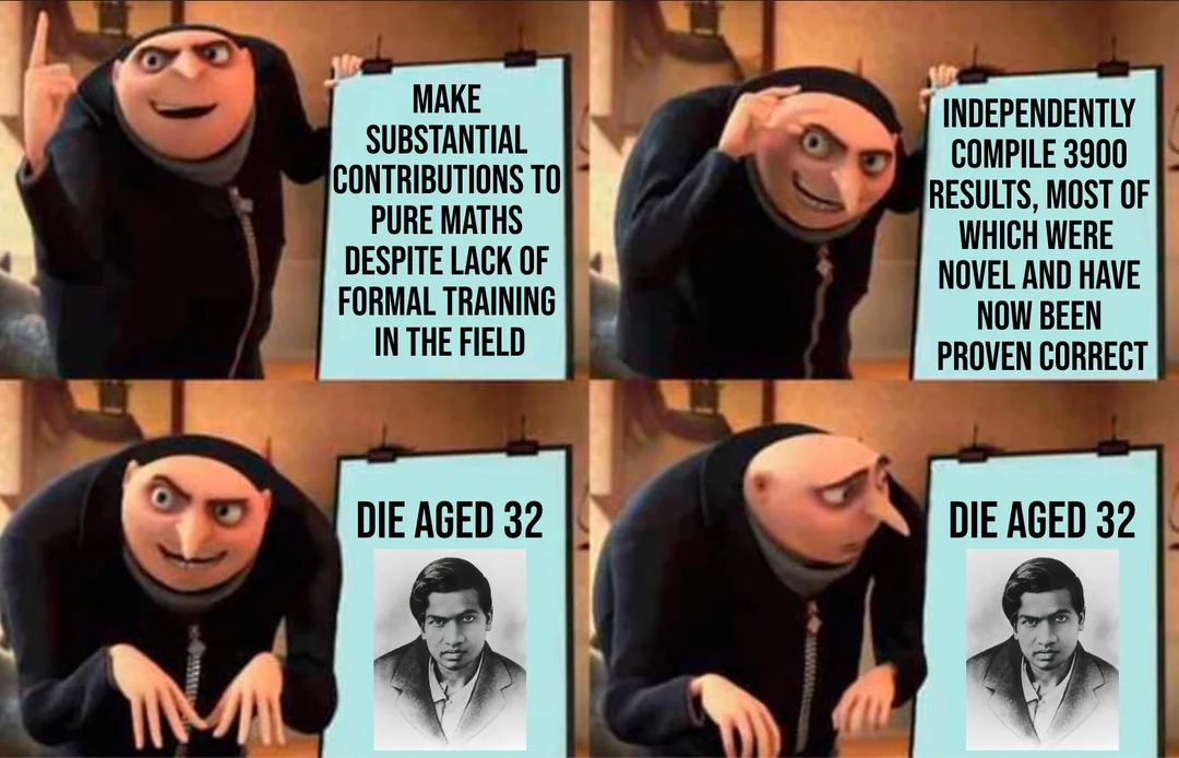 Gru Ramanujan Legacy Meme