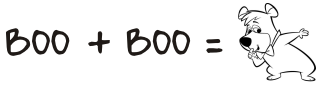 Boo plus boo equals Boo Boo Bear Halloween math pun meme